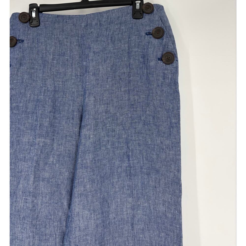 Boden Falmouth Linen Wide Leg Sailor Trousers Chambray - Picture 4 of 11